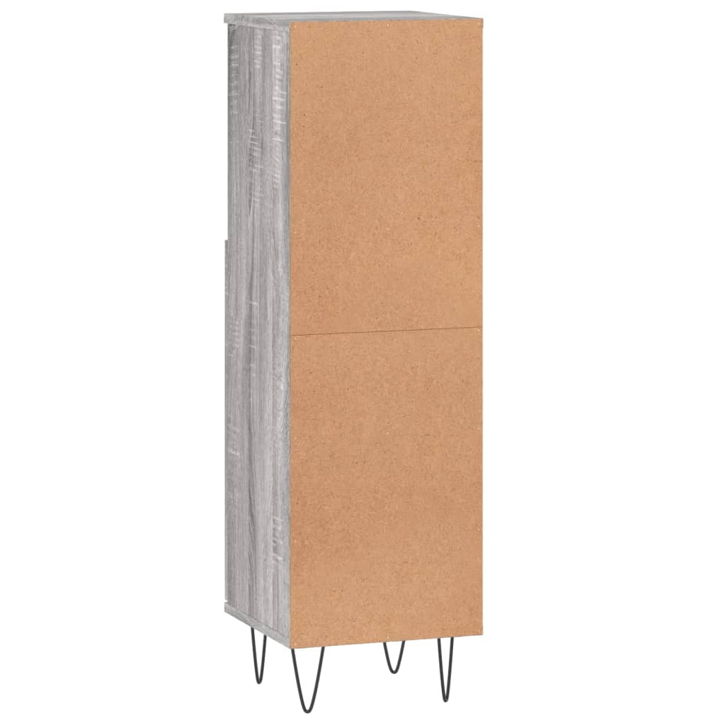 Grey Sonoma Bathroom Cabinet - 30x30x100 cm Engineered Wood