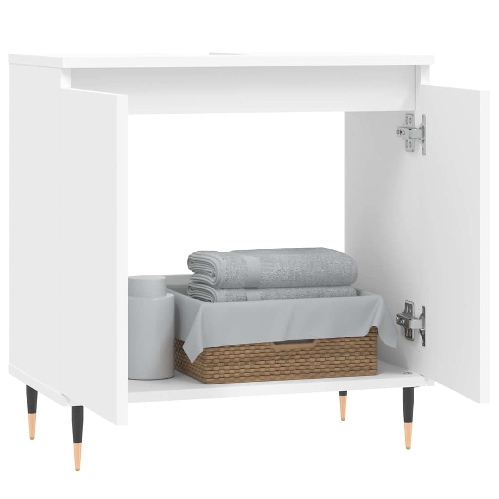 Engineered Wood Bathroom Cabinet - White, 58x33x60 cm