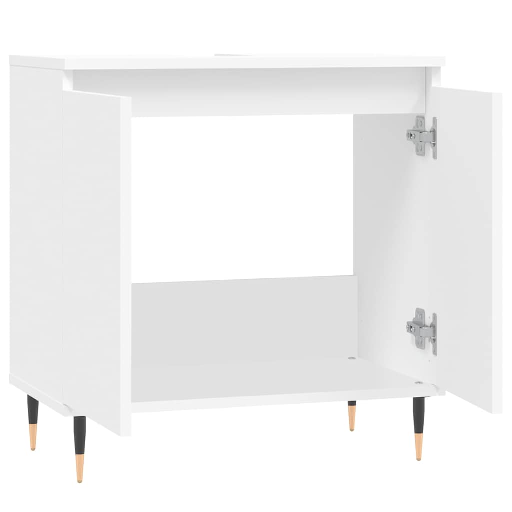 Engineered Wood Bathroom Cabinet - White, 58x33x60 cm