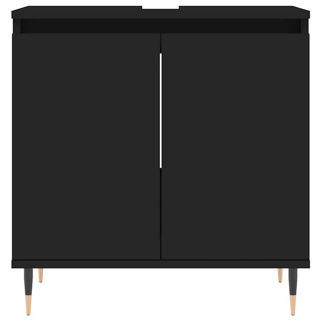 Black Engineered Wood Bathroom Cabinet - 58x33x60 cm
