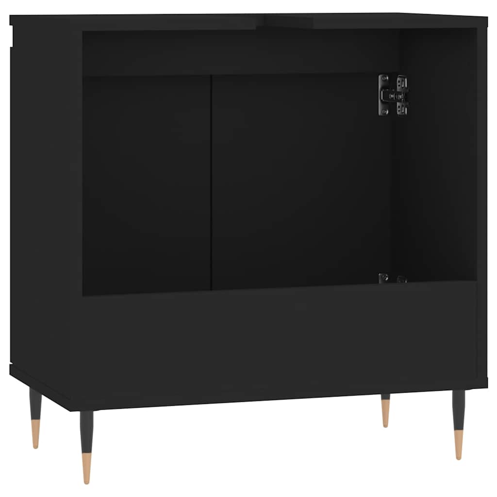 Black Engineered Wood Bathroom Cabinet - 58x33x60 cm