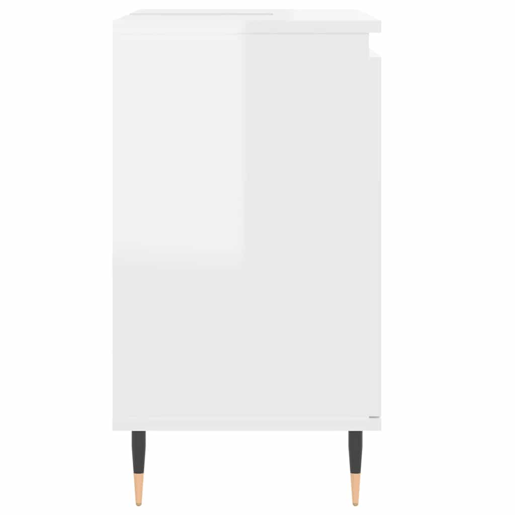 High Gloss White Bathroom Cabinet 58x33x60 cm - Engineered Wood