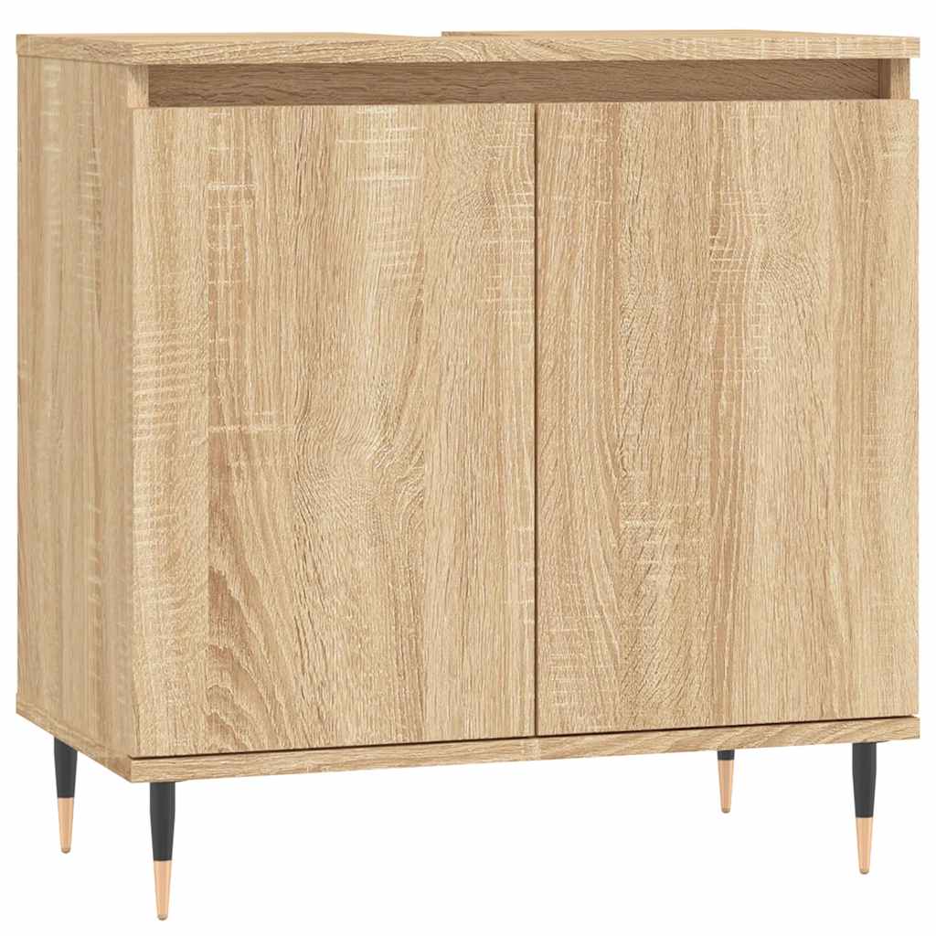 Sonoma Oak Bathroom Cabinet - 58x33x60 cm Engineered Wood