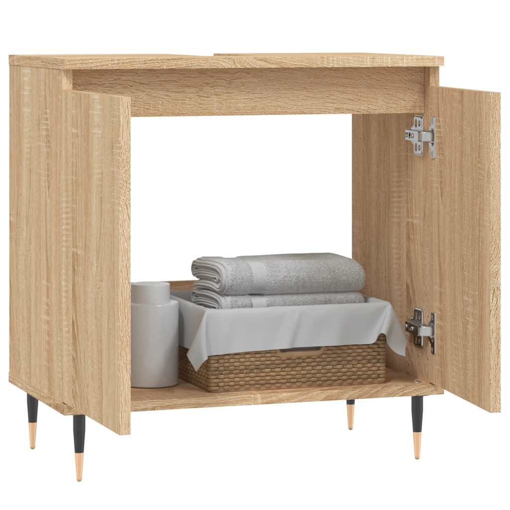 Sonoma Oak Bathroom Cabinet - 58x33x60 cm Engineered Wood