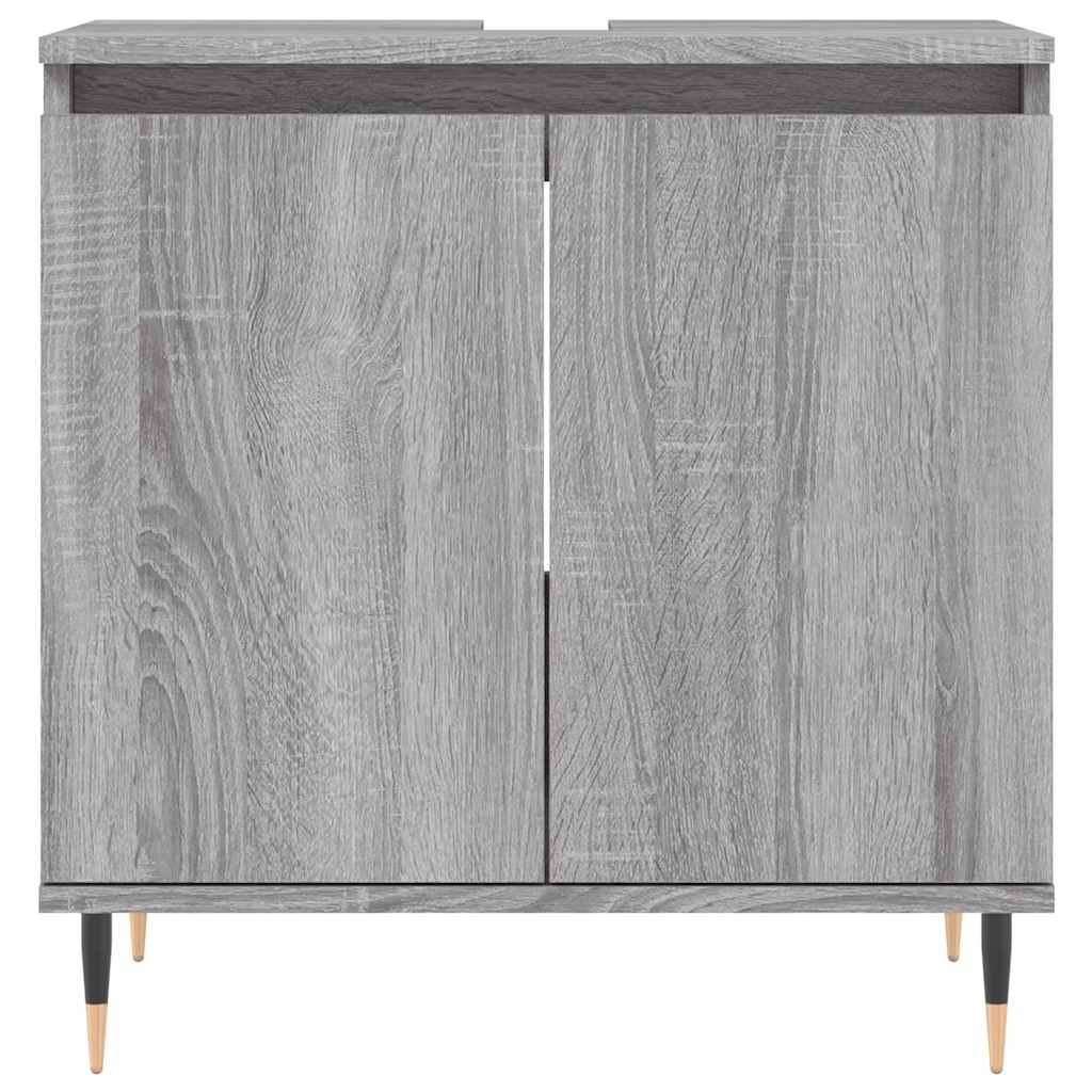 Grey Sonoma Bathroom Cabinet - 58x33x60 cm Engineered Wood
