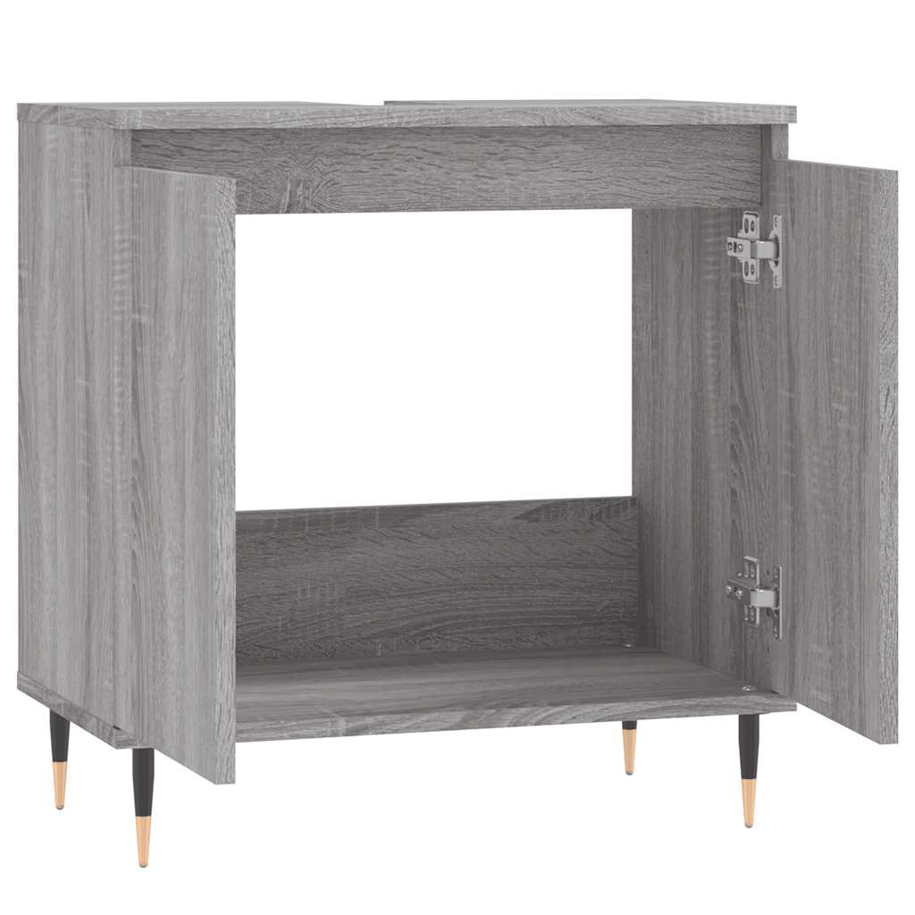 Grey Sonoma Bathroom Cabinet - 58x33x60 cm Engineered Wood