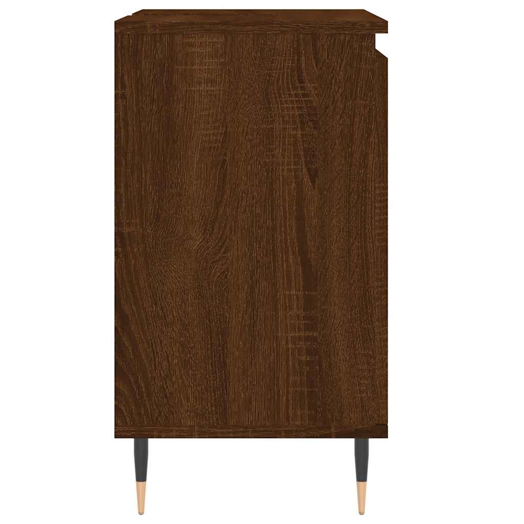 Engineered Wood Bathroom Cabinet - Brown Oak, 58x33x60 cm
