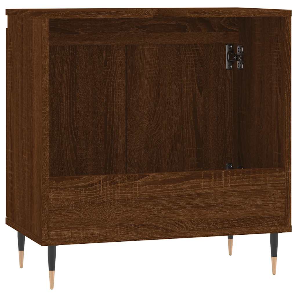 Engineered Wood Bathroom Cabinet - Brown Oak, 58x33x60 cm