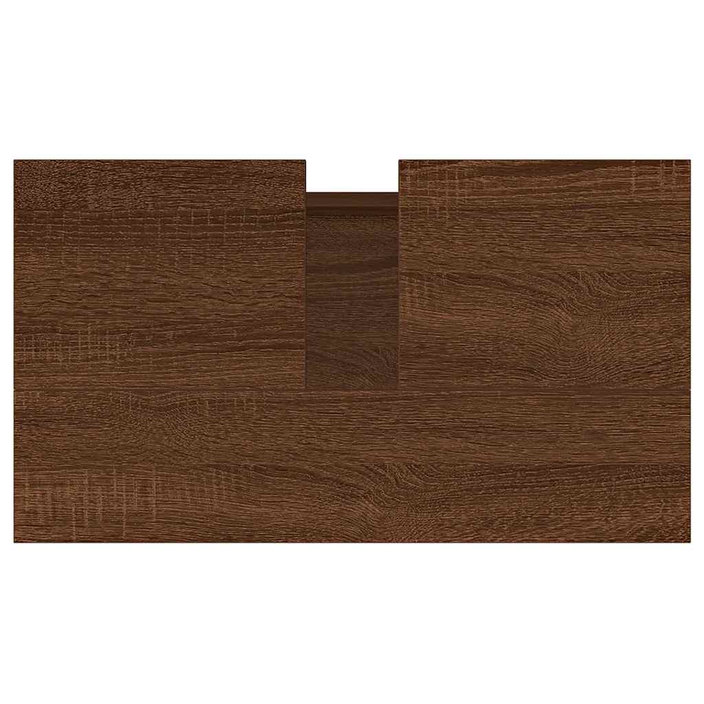Engineered Wood Bathroom Cabinet - Brown Oak, 58x33x60 cm