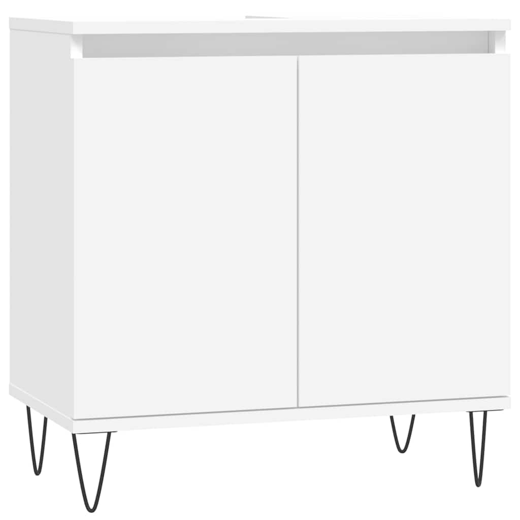 White Engineered Wood Bathroom Cabinet 58x33x60 cm