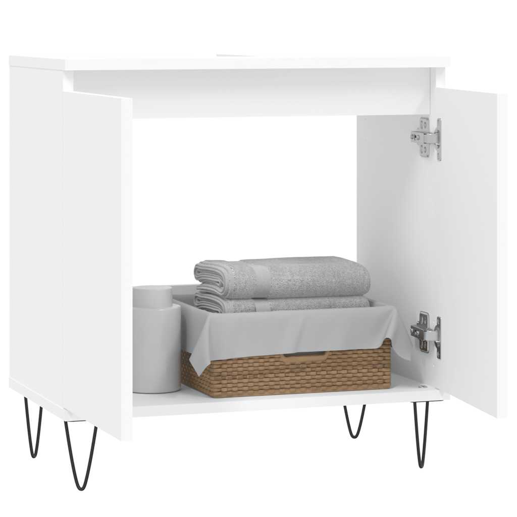 White Engineered Wood Bathroom Cabinet 58x33x60 cm