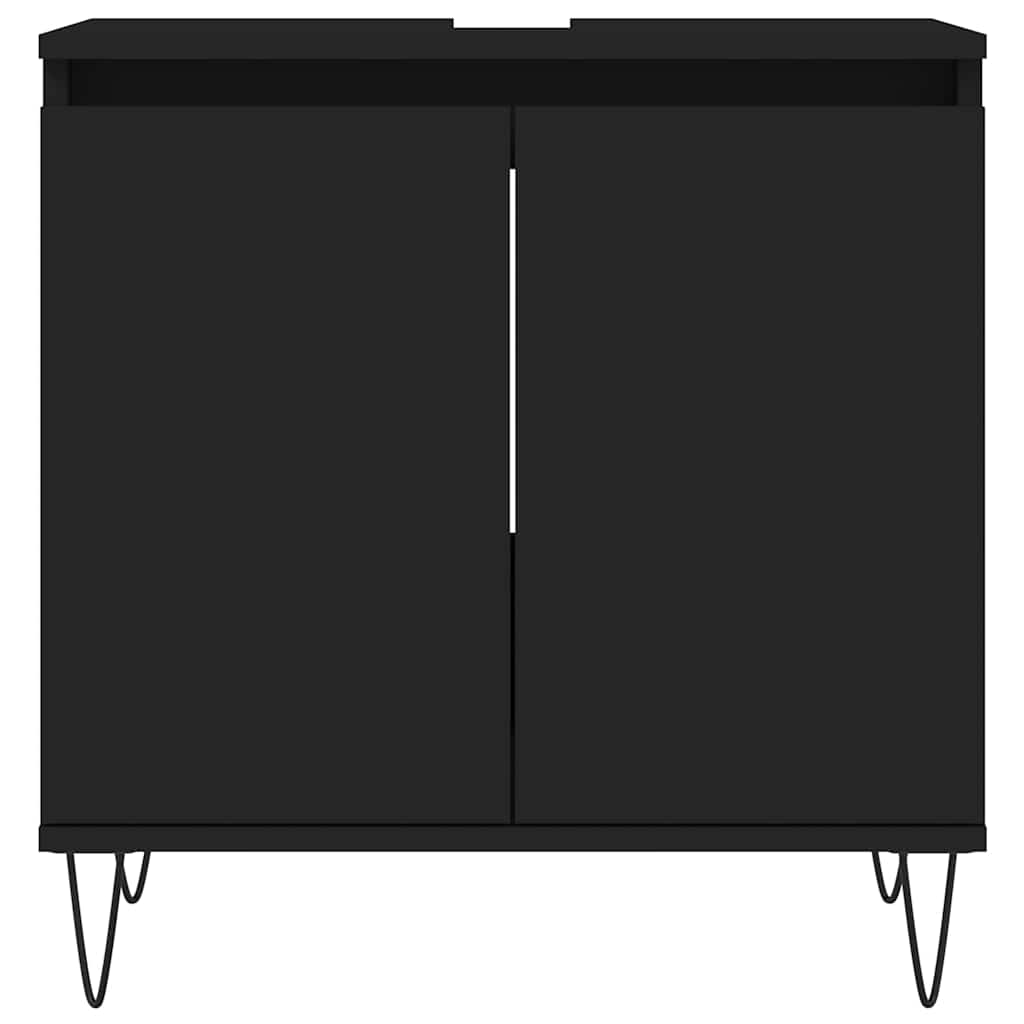 Black Engineered Wood Bathroom Cabinet - 58x33x60 cm