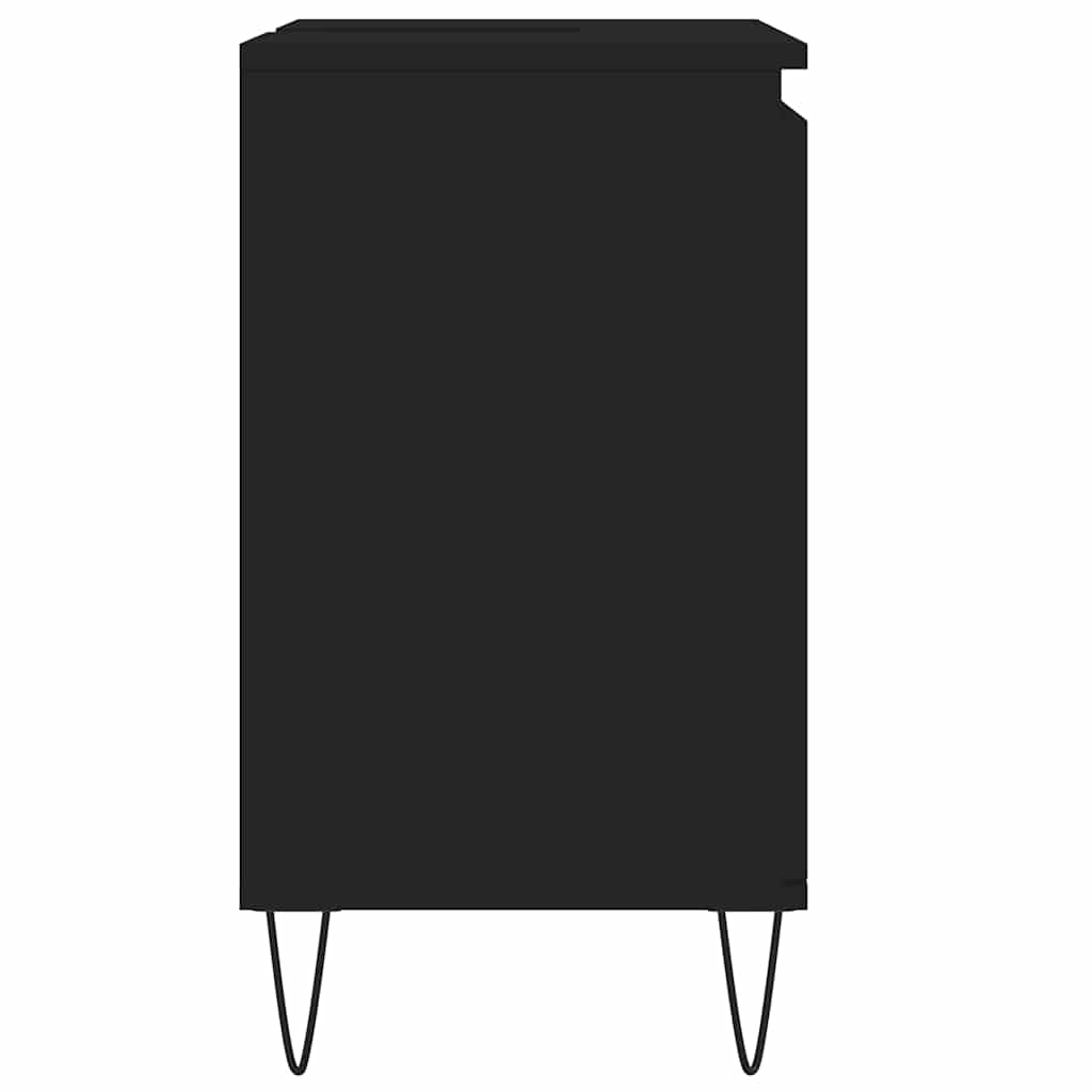 Black Engineered Wood Bathroom Cabinet - 58x33x60 cm