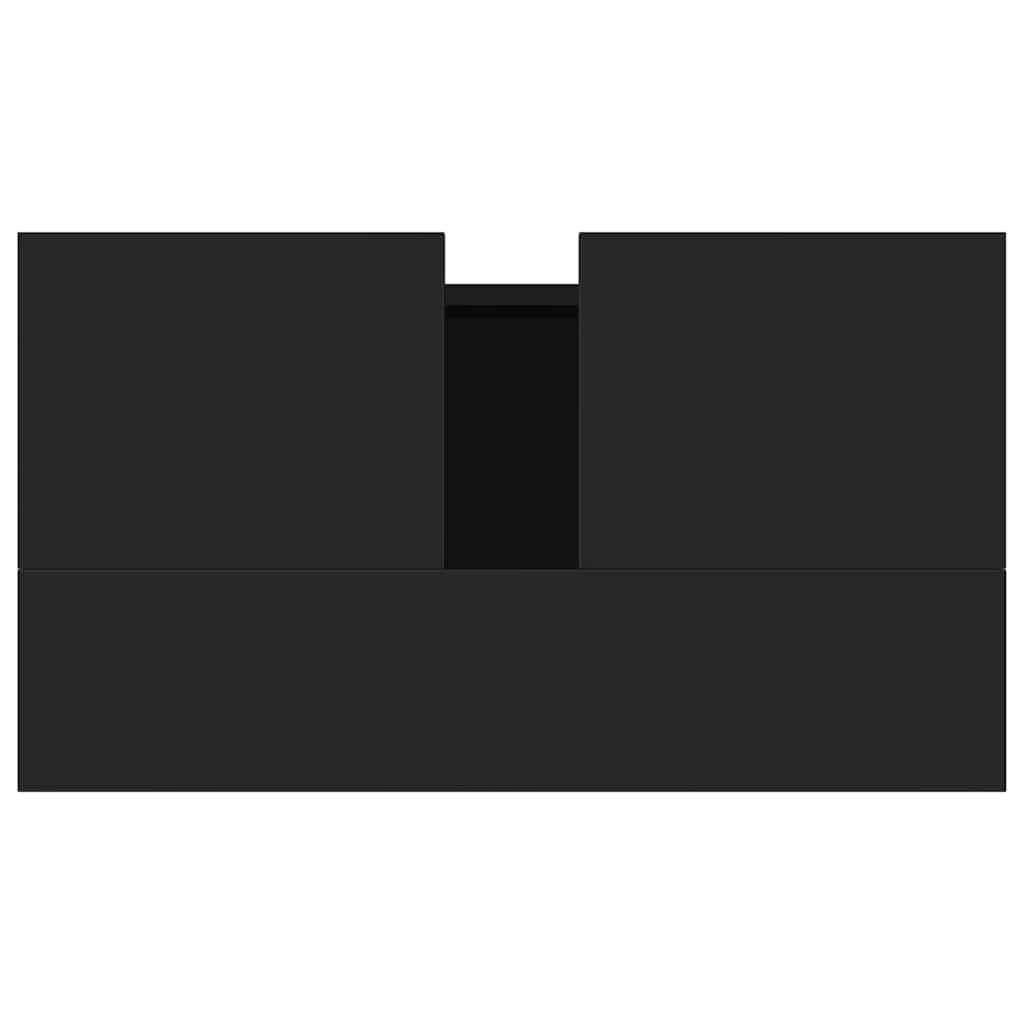 Black Engineered Wood Bathroom Cabinet - 58x33x60 cm