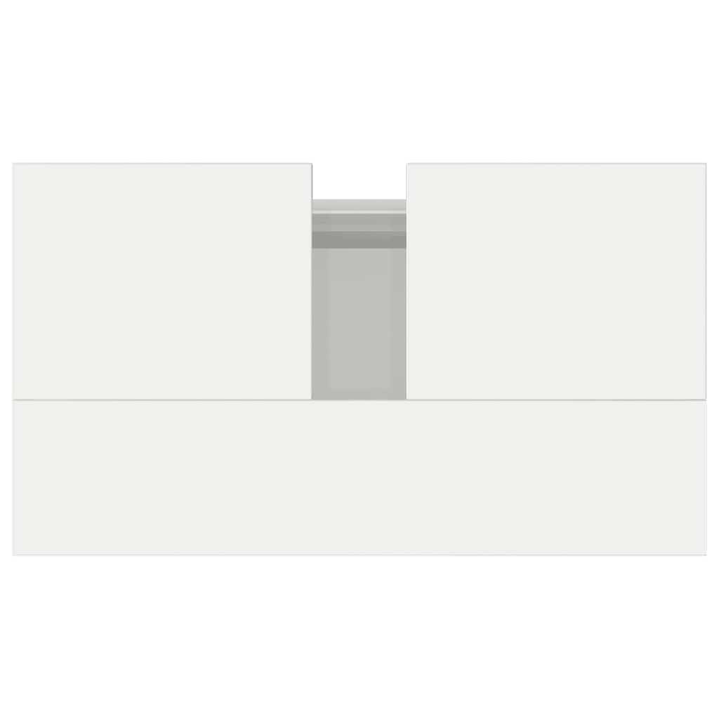 High Gloss White Bathroom Cabinet, 58x33x60 cm, Engineered Wood