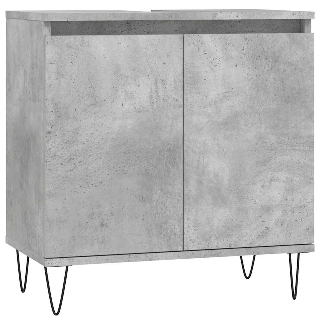 Concrete Grey Engineered Wood Bathroom Cabinet 58x33x60 cm