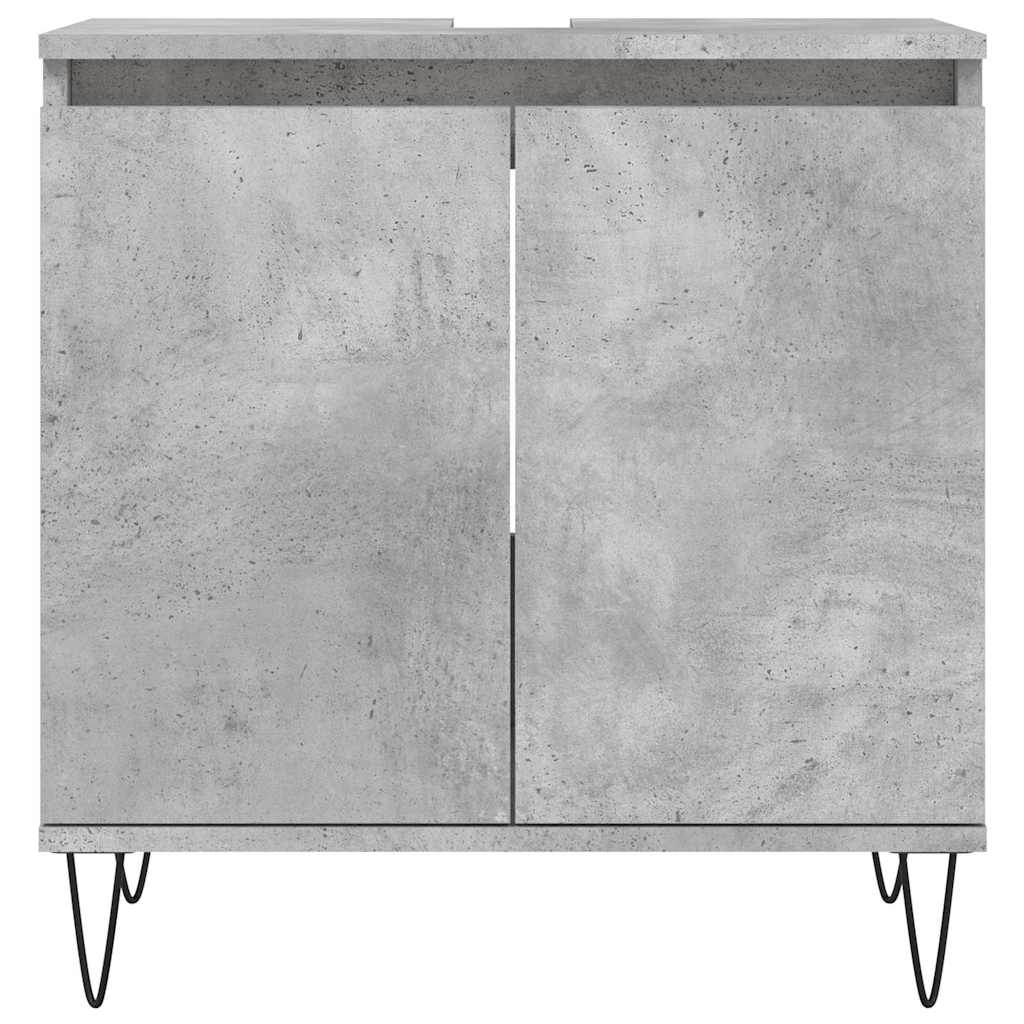 Concrete Grey Engineered Wood Bathroom Cabinet 58x33x60 cm