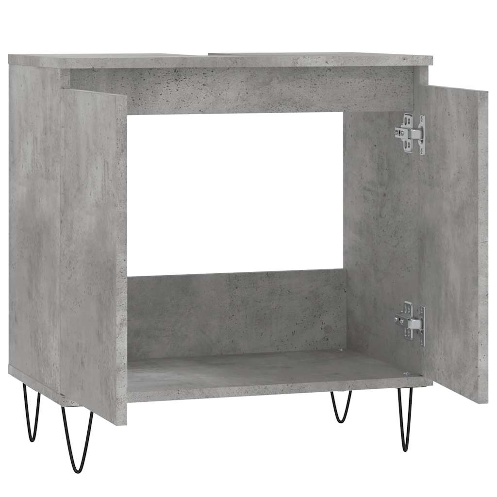 Concrete Grey Engineered Wood Bathroom Cabinet 58x33x60 cm