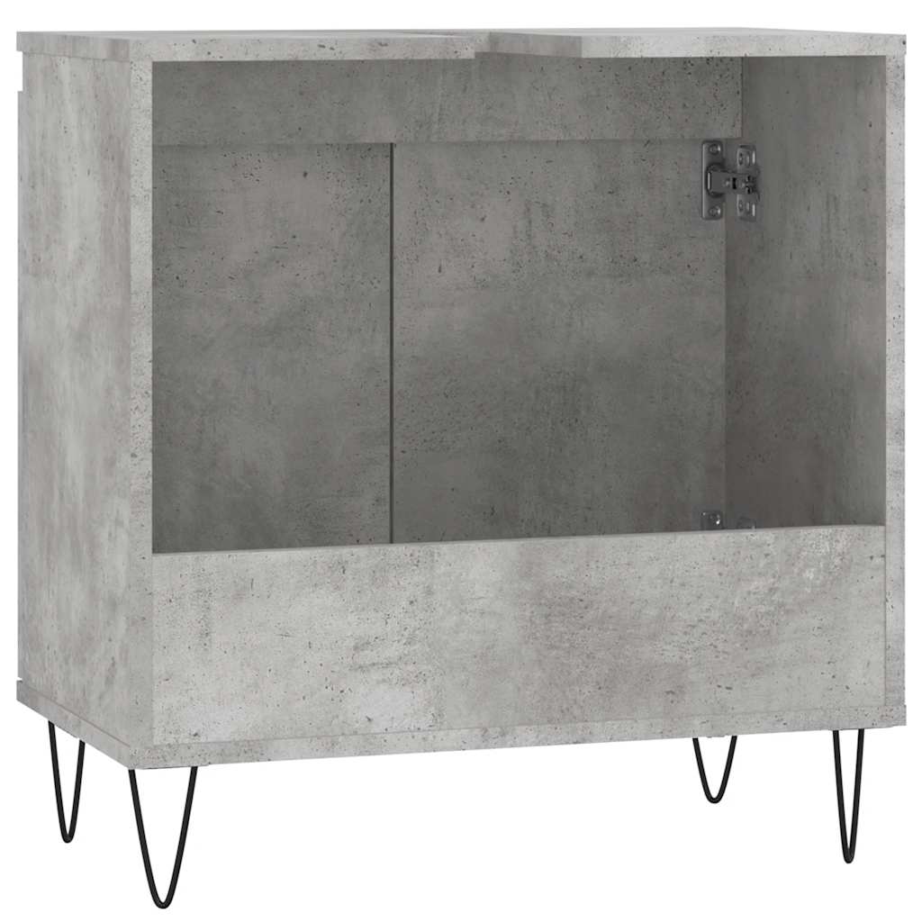 Concrete Grey Engineered Wood Bathroom Cabinet 58x33x60 cm