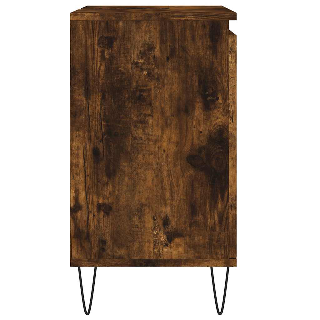 Smoked Oak Bathroom Cabinet - Engineered Wood 58x33x60 cm