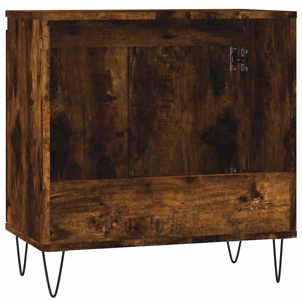 Smoked Oak Bathroom Cabinet - Engineered Wood 58x33x60 cm