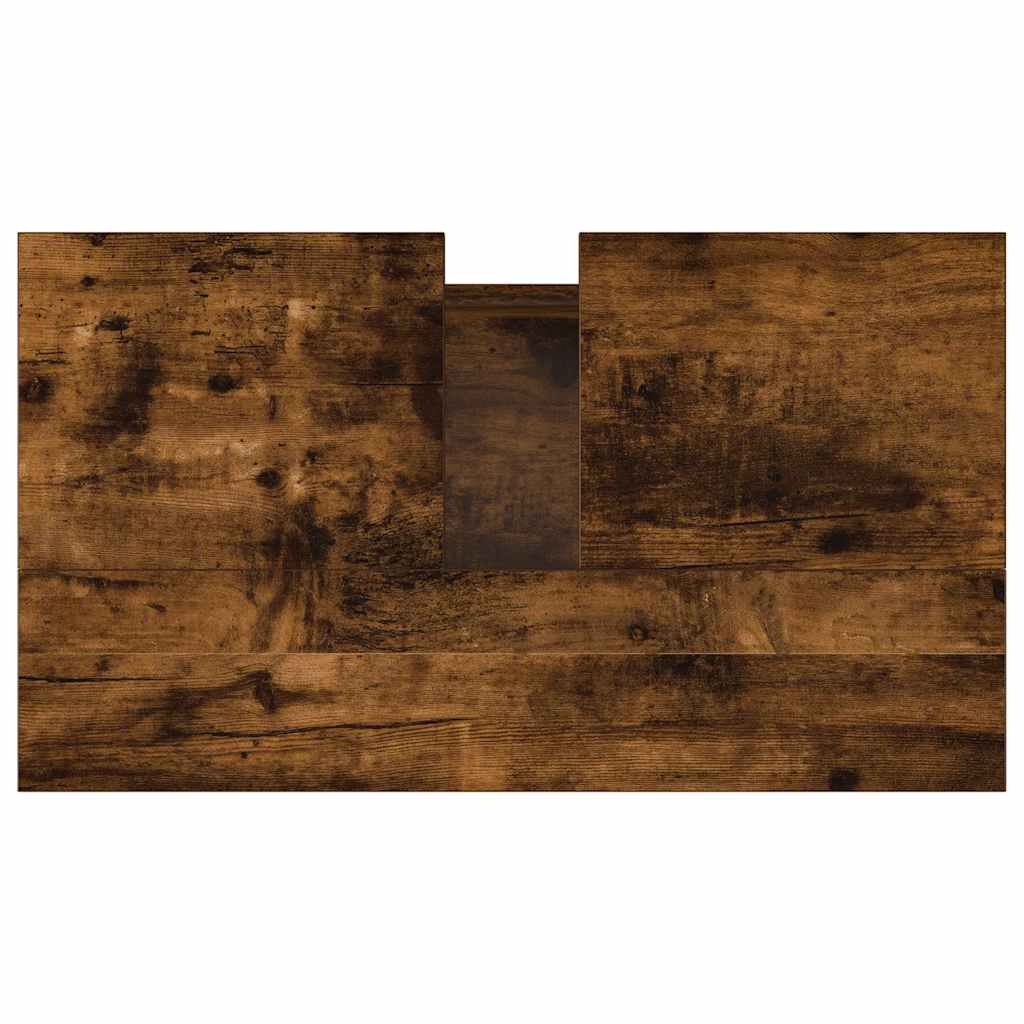 Smoked Oak Bathroom Cabinet - Engineered Wood 58x33x60 cm