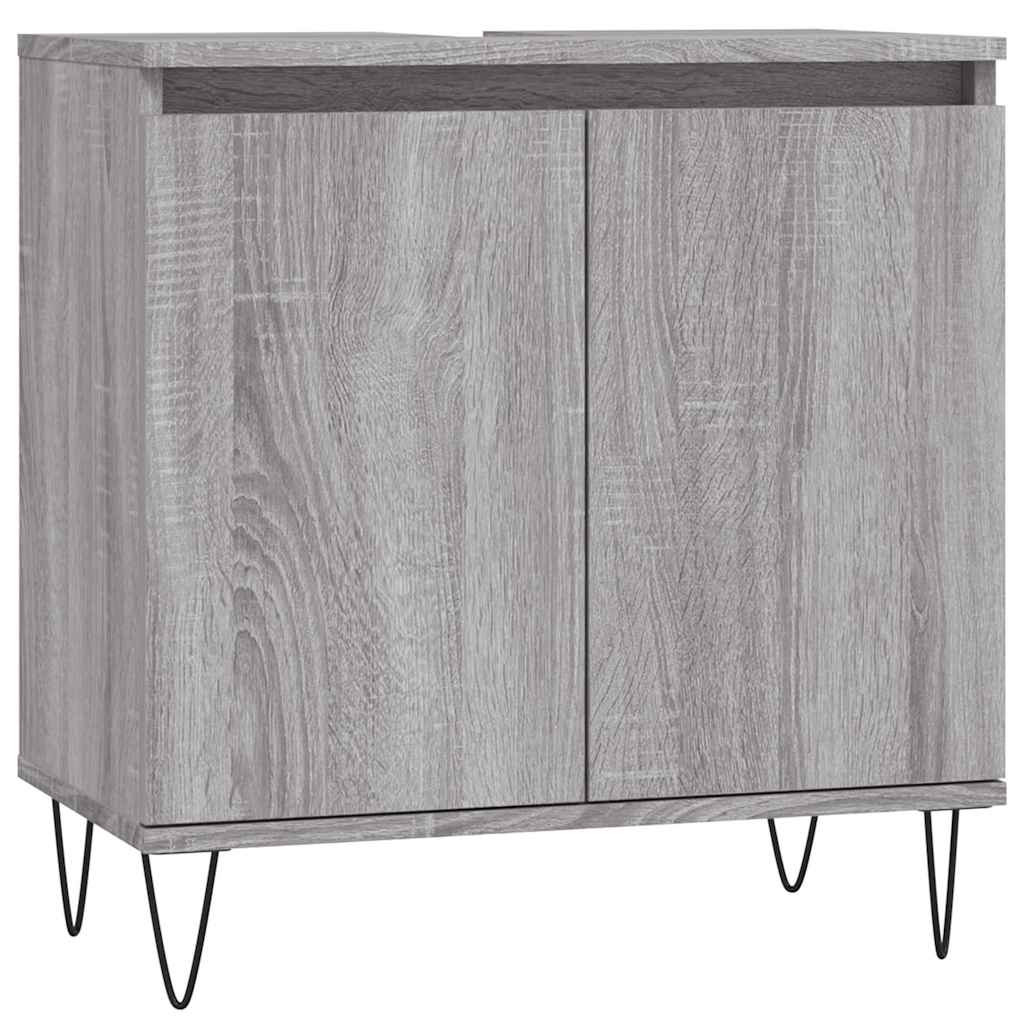 Grey Sonoma Bathroom Cabinet - 58x33x60 cm Engineered Wood