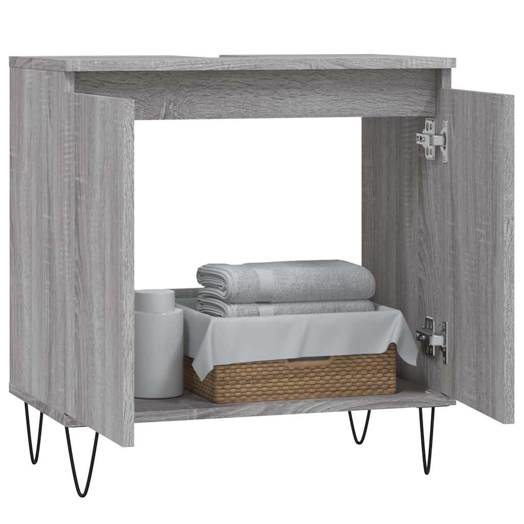 Grey Sonoma Bathroom Cabinet - 58x33x60 cm Engineered Wood