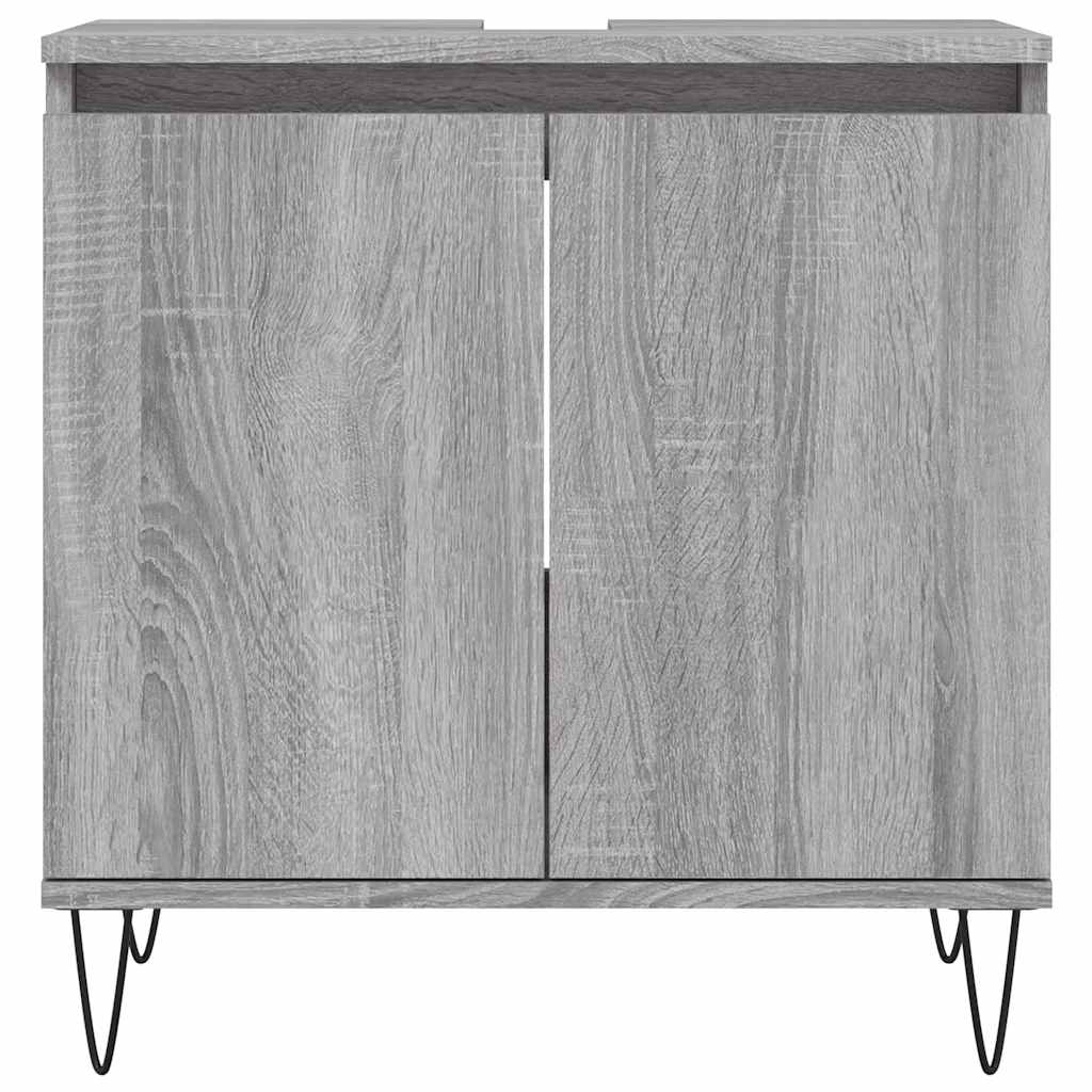 Grey Sonoma Bathroom Cabinet - 58x33x60 cm Engineered Wood