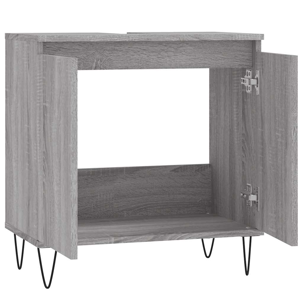 Grey Sonoma Bathroom Cabinet - 58x33x60 cm Engineered Wood