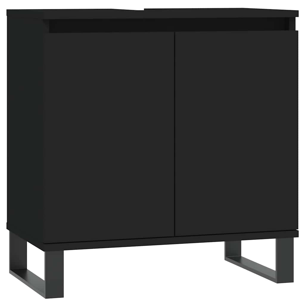 Black Engineered Wood Bathroom Cabinet – 58x33x60 cm