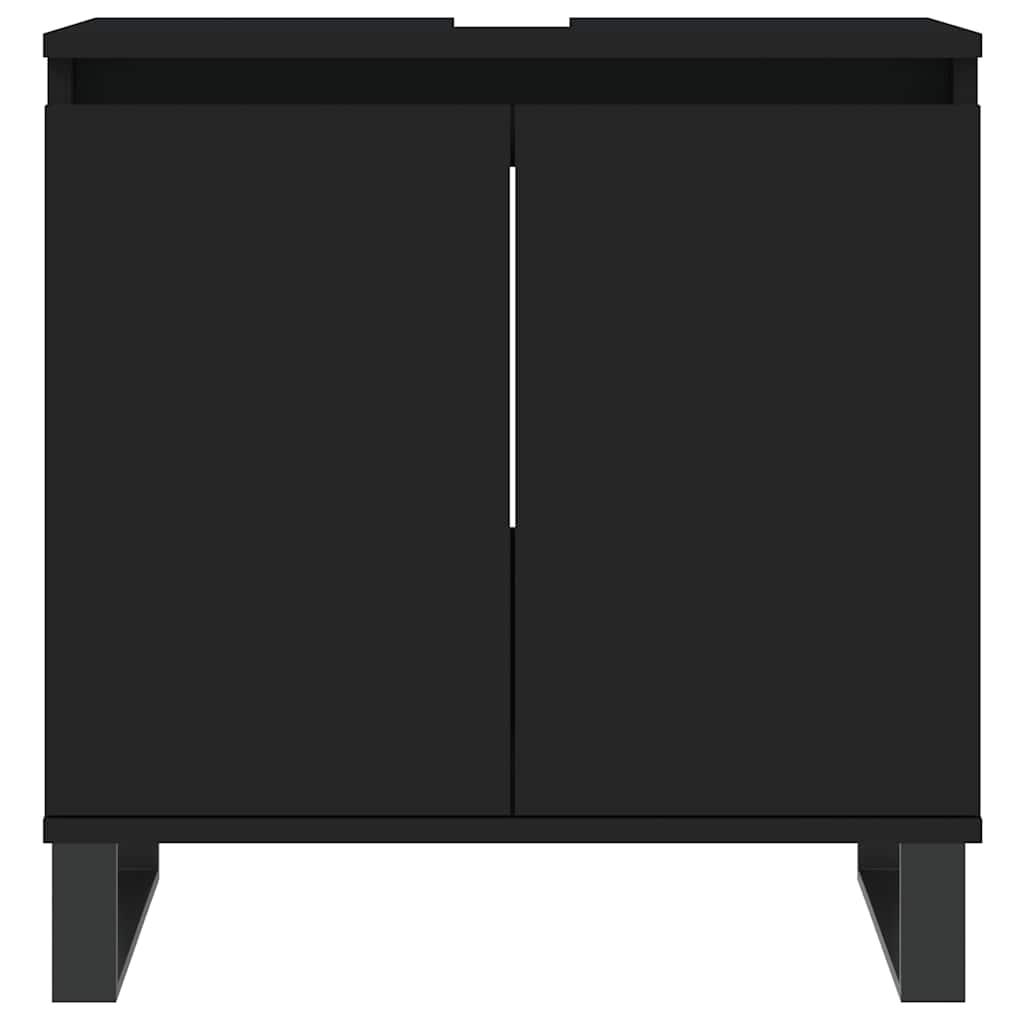 Black Engineered Wood Bathroom Cabinet – 58x33x60 cm