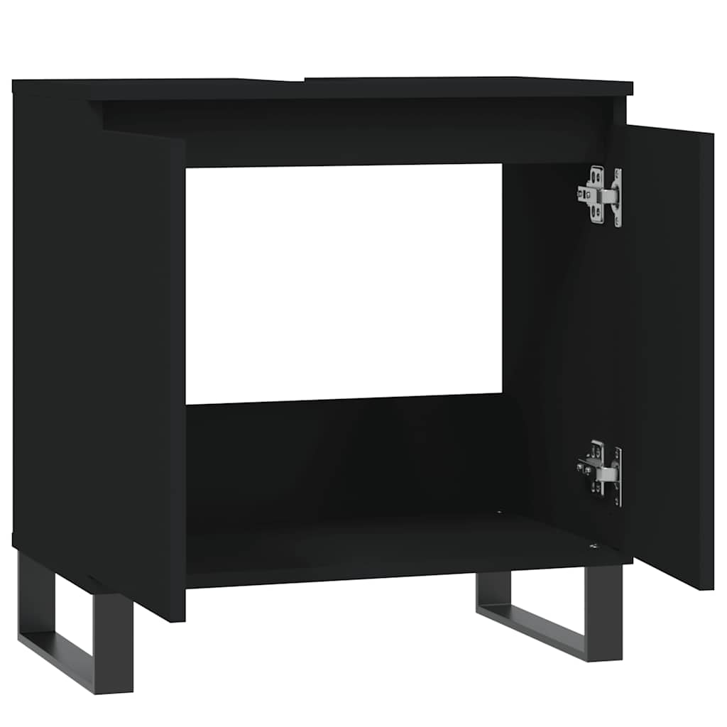 Black Engineered Wood Bathroom Cabinet – 58x33x60 cm