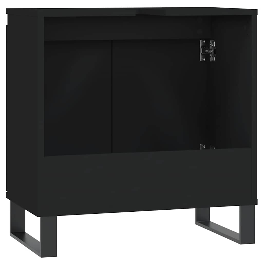 Black Engineered Wood Bathroom Cabinet – 58x33x60 cm