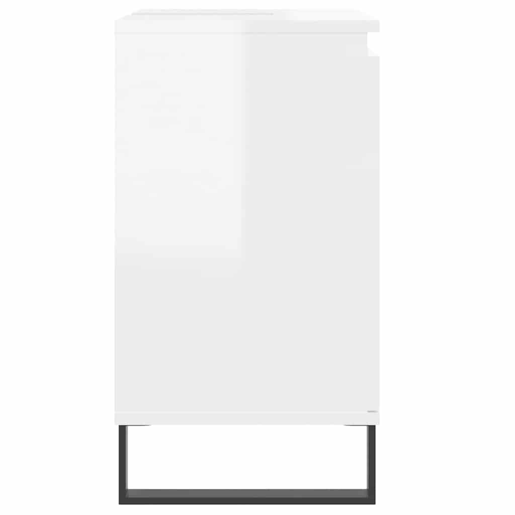 High Gloss White Bathroom Cabinet in Engineered Wood 58x33x60 cm