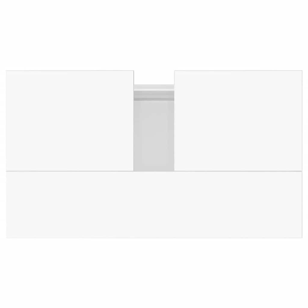 High Gloss White Bathroom Cabinet in Engineered Wood 58x33x60 cm