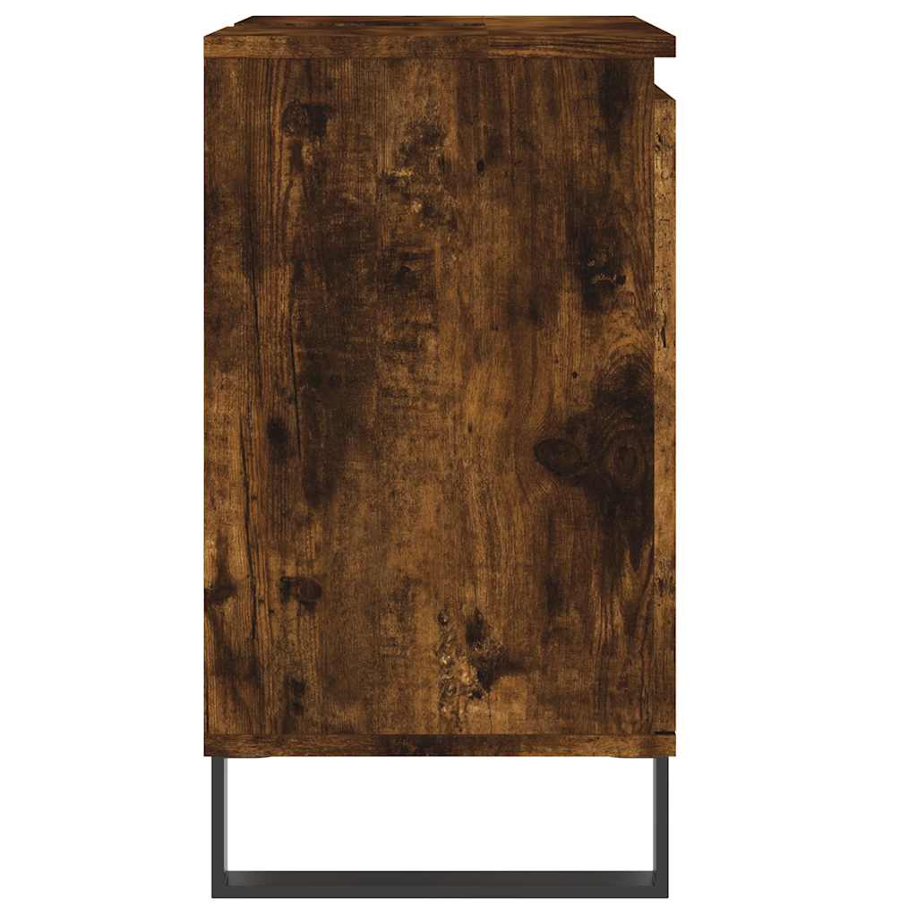 Smoked Oak Bathroom Cabinet - Engineered Wood 58x33x60 cm