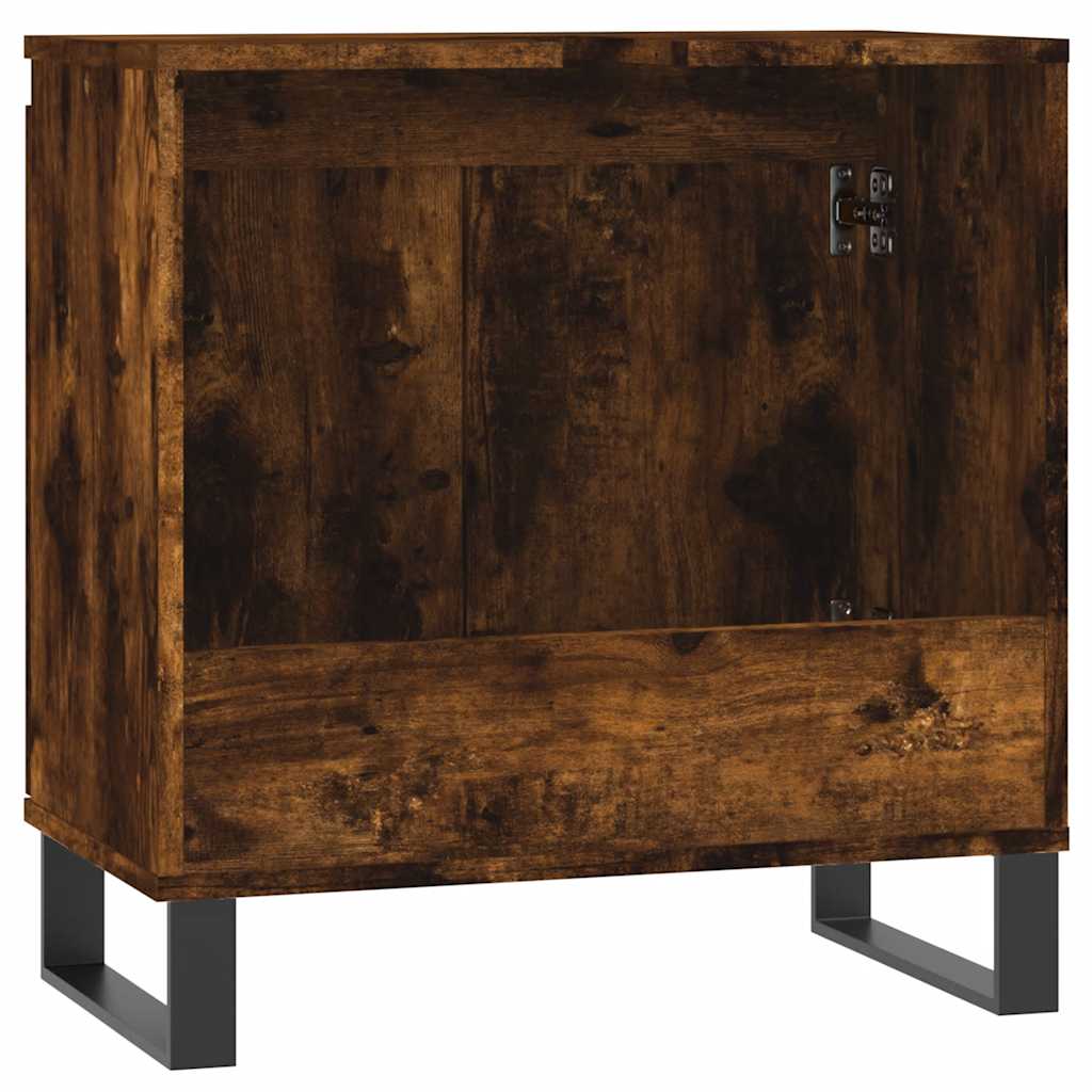 Smoked Oak Bathroom Cabinet - Engineered Wood 58x33x60 cm