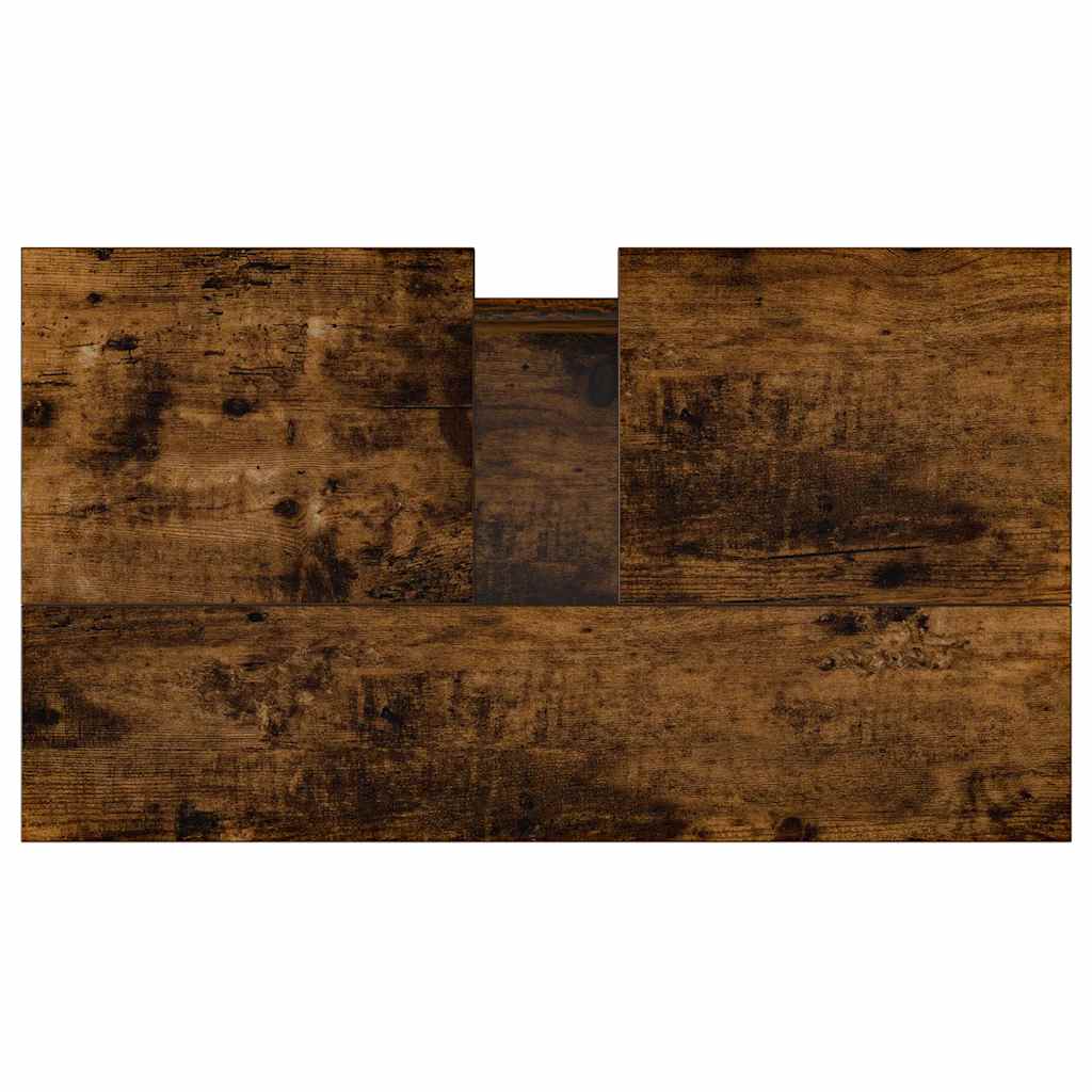 Smoked Oak Bathroom Cabinet - Engineered Wood 58x33x60 cm