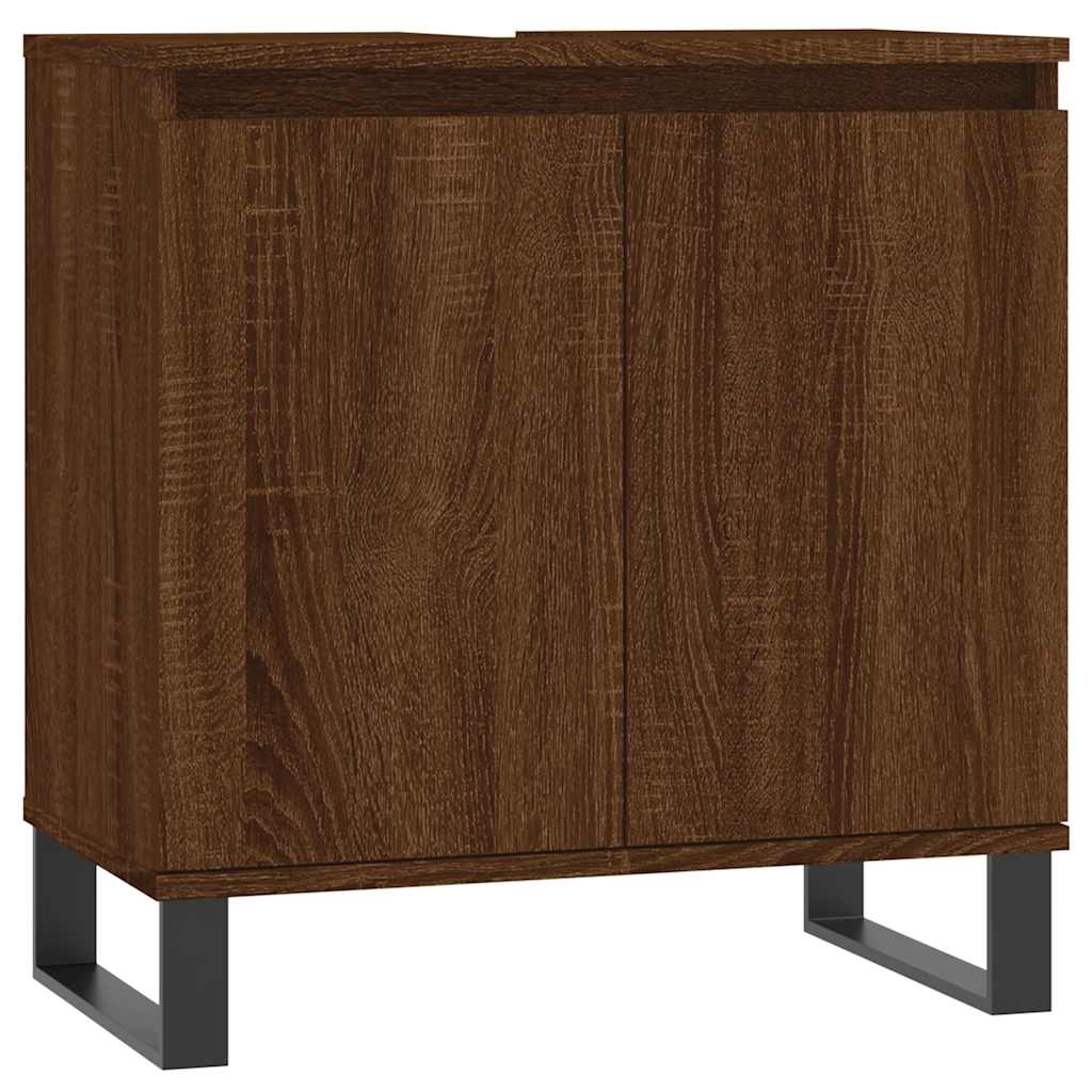 Brown Oak Bathroom Cabinet, 58x33x60 cm, Engineered Wood