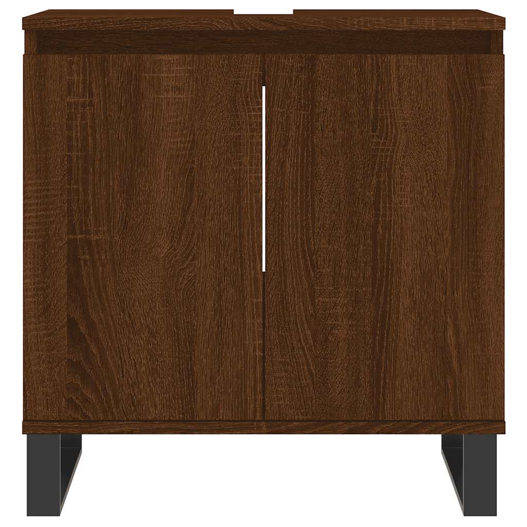 Brown Oak Bathroom Cabinet, 58x33x60 cm, Engineered Wood