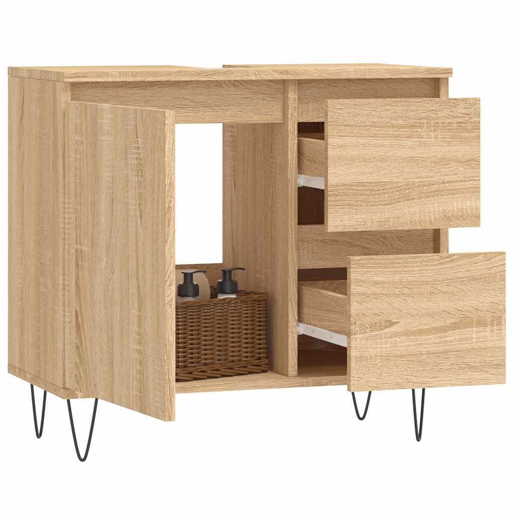 Sonoma Oak Bathroom Cabinet 65x33x60 cm - Engineered Wood
