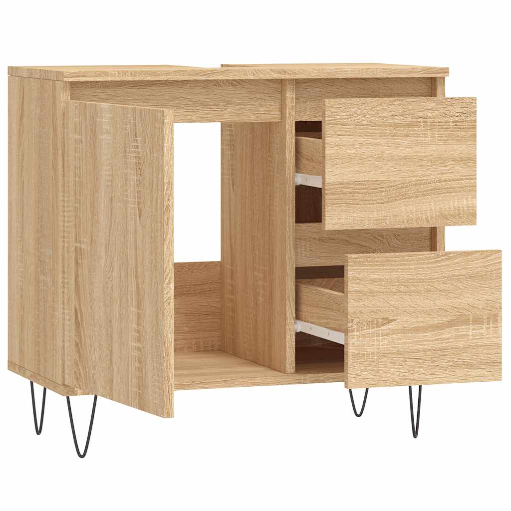 Sonoma Oak Bathroom Cabinet 65x33x60 cm - Engineered Wood