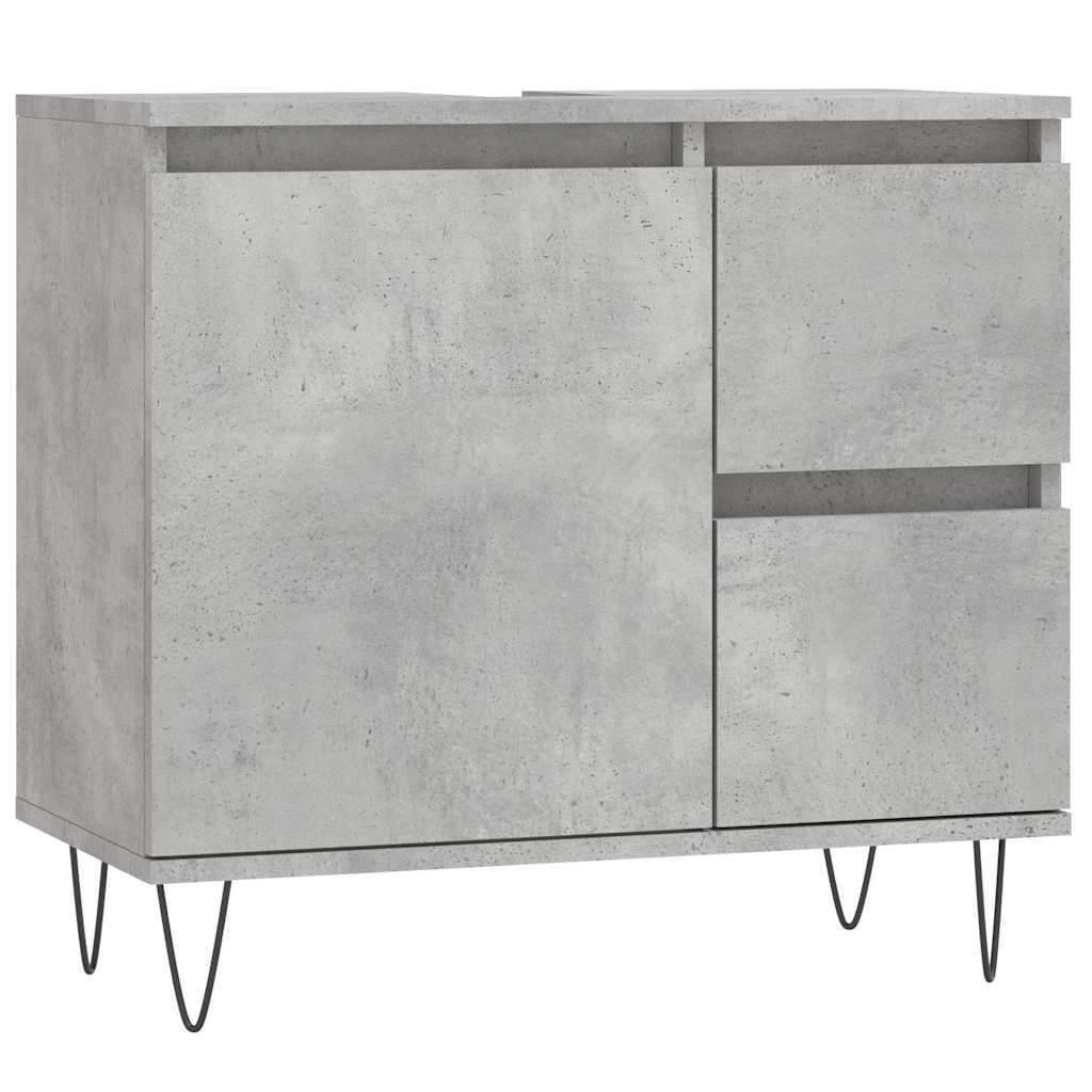 Concrete Grey Bathroom Cabinet, 65x33x60 cm, Engineered Wood