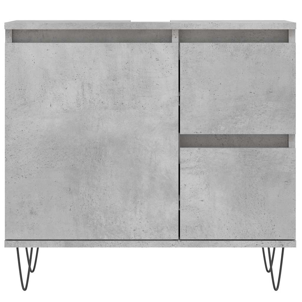 Concrete Grey Bathroom Cabinet, 65x33x60 cm, Engineered Wood