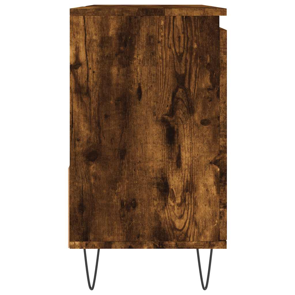 Smoked Oak Bathroom Cabinet, 65x33x60 cm, Engineered Wood