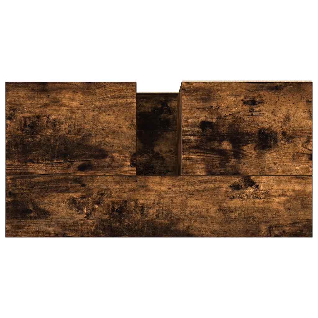 Smoked Oak Bathroom Cabinet, 65x33x60 cm, Engineered Wood