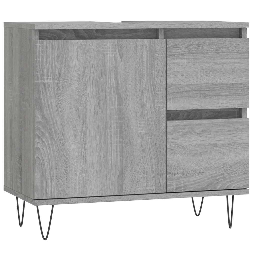 Sonoma Grey Bathroom Cabinet - Engineered Wood 65x33x60cm