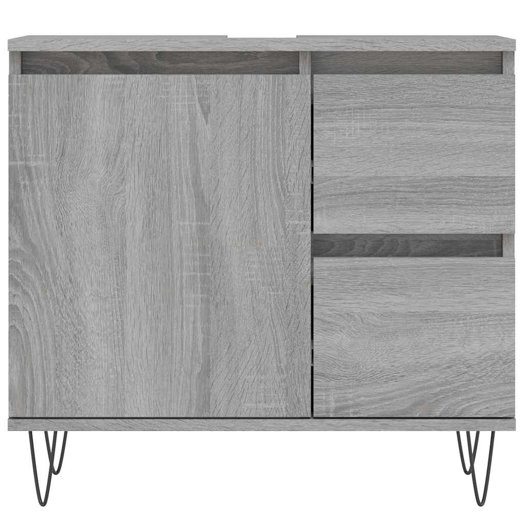 Sonoma Grey Bathroom Cabinet - Engineered Wood 65x33x60cm