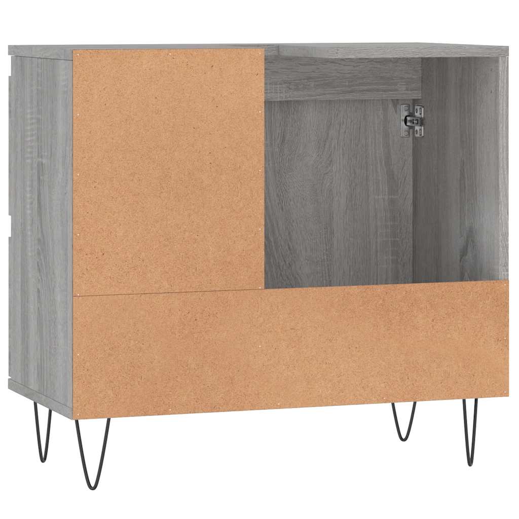 Sonoma Grey Bathroom Cabinet - Engineered Wood 65x33x60cm